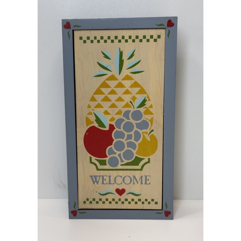 Vtg Avon 1989 Wooden‎ Country Farmhouse Key Holder Fruit 90s Cottagecore Kitschy